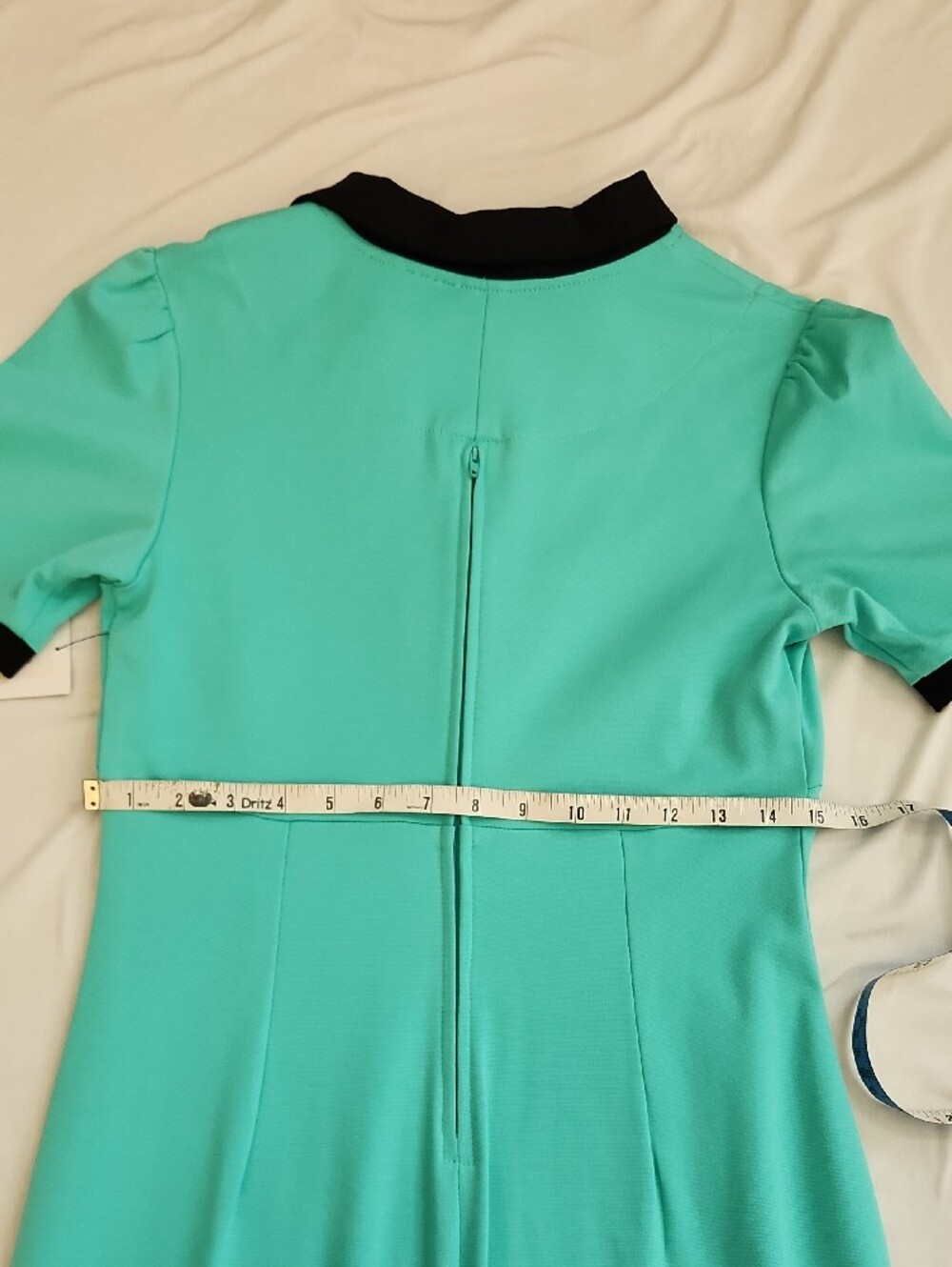 🌿 Rock Steady Mint and Black Collar Pinup Wiggle Pencil Dress SZ M - Picture 9 of 13